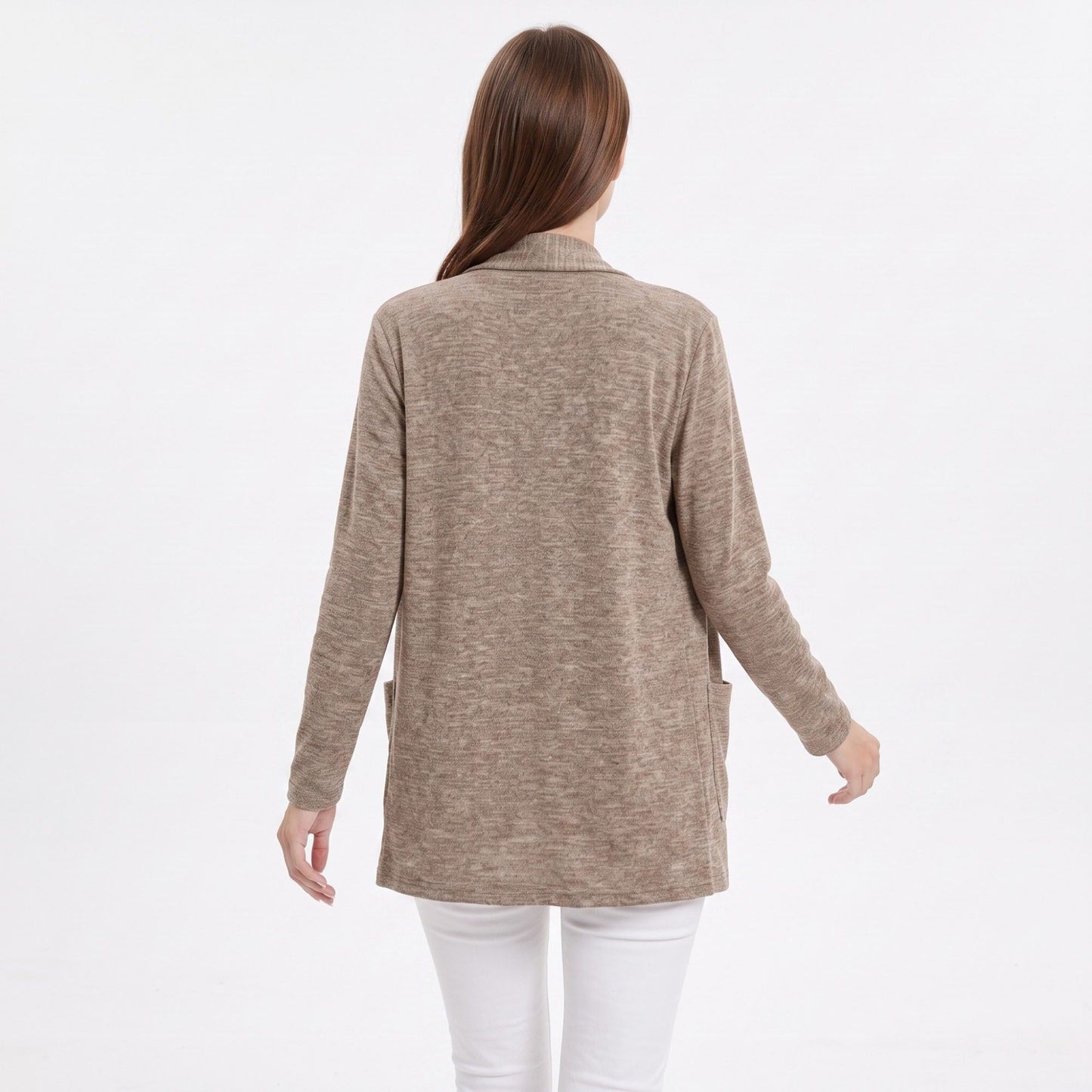 Open Front Cardigan with Front Pockets