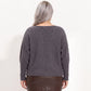 Plus Size Boat Neck Dolman Sleeve Pullover Sweater