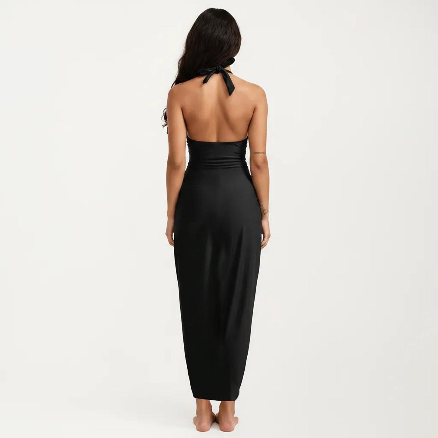 Maternity Halter Neck Starfish Detail Cover-Up Dress with Side Slit