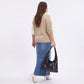 Plus Size Colorblock Mock Neck Asymmetrical Hem Sweater