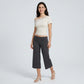 Foldover Waistband Cropped Wide-Leg Trousers Eye-Catching