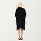 Button Front Swim Cover Up Shirt Dress Loose Lightweight Beach Kaftan