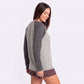 Colorblock Waffle Knit Raglan Long Sleeve Top