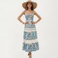 Sleeveless Maxi Dress with Adjustable Straps Tiered Skirt Printed Design Flowy Fit