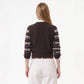 Geometric Pattern Button Front Knit Cardigan Sweater