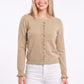 Ruffle Trim Button-Front Knit Cardigan