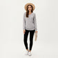 Long Sleeve V-Neck Top with Side Drawstring Ruched Hem