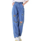 Loose High Waist Denim Trousers