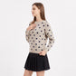 Polka Dot Crewneck Long Sleeve Pullover Sweater