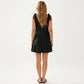 Sleeveless Swim Cover Up Dress with Tie Shoulder Straps and Ruffle Hem Detail