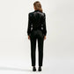 Long Sleeve Blouse with Lace Trim Front and Puff Sleeve Cuffs