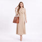 Long Sleeve Double Breasted Blazer Midi Dress with Notched Lapels