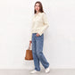 Cable Knit Collared Sweater with Flared Cuffs