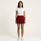 Tiered Ruffle Mini Skirt Side Tie High Waist Flowy Lightweight Casual Skirt