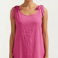 Sleeveless Swim Cover Up Dress with Tie Shoulder Straps and Ruffle Hem Detail