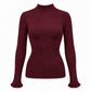 Mock Neck Ribbed Knit Long Sleeve Slim Fit Pullover Sweater