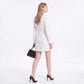 Long Sleeve Button Front Blazer Dress with Notched Collar