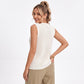 Button Front Sweater Vest V Neck Sleeveless Knit Pocket Top