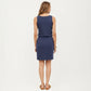 Sleeveless Tank Dress with Scoop Neck Adjustable Drawstring Waist Fitted Casual Mini Dress