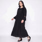 Long Sleeve Button Front Maxi Nightgown Peter Pan Collar Lace Trim Sleep Dress