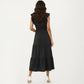 Tiered Midi Dress with Ruffle Sleeves and Smocked Waist