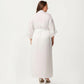 Plus Size Long Sheer Lace Panel Robe Open Front Lightweight Sleepwear
