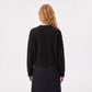 Gold Button Crewneck Cardigan Sweater