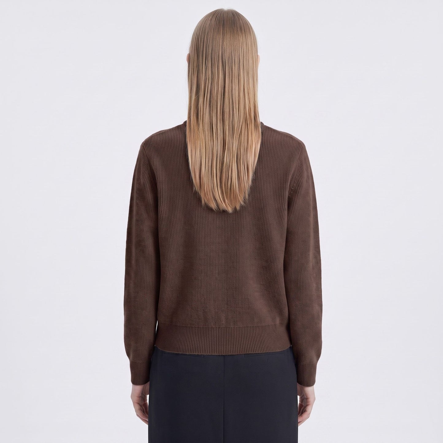 Mock Neck Zip-Front Knit Cardigan Sweater