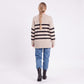 Oversized Striped Crewneck Side Slit Tunic Sweater