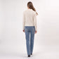 Ribbed Wide Collar Zip-Front Cardigan Sweater