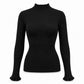Mock Neck Ribbed Knit Long Sleeve Slim Fit Pullover Sweater