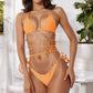 Ring Halter Triangle Bikini Set - Solid Color