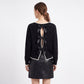 Contrast Trim Crewneck Knit Sweater