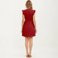 Swiss Dot Babydoll Dress with Ruffle Sleeves and V-Neckline