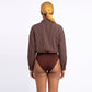 Pinstripe Button Front Collared Shirt Bodysuit