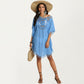 Crochet Medallion Swim Cover Up Dress with Tassel Trim and Relaxed Boho Silhouette