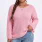 Plus Size Scoop Neck Relaxed Fit Knit Sweater