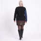 Plus Size Faux Pearl Colorblock Wrap Front Sweater
