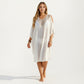 Crochet V Neck Swim Cover Up Dress with Cold Shoulder Sleeves and Relaxed Fit