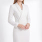 Long Sleeve Blazer Dress with Shawl Collar and Buttoned Waist