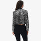 Sequin Cropped Blazer Long Sleeve Sparkly Open Front Jacket