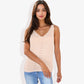 V-Neck Knit Tank Top With Eyelet Detail