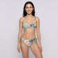 2-Piece Tropical Print Bikini Swimsuit with Wrap Front Bralette Top Side Tie Bottoms and Smooth Stretch Fit