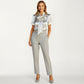 Satin Bow Neck Blouse with Short Sleeves and Smooth Draped Finish