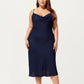 Plus Size Satin Slip Nightgown with Adjustable Spaghetti Straps Midi Length Relaxed Fit Sleepwear Dress