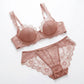 2 Piece Floral Lace Underwire Bra and Panty Lingerie Set