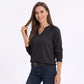 Long Sleeve V-Neck Sweatshirt with Raglan Sleeves