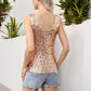 Sleeveless Sequin Tank Top V-Neck Sparkly Party Shirt