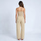 High Rise Drawstring Wide Leg Utility Pants with Patch Pockets