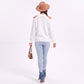 Mock Neck Cold Shoulder Cable Knit Long Sleeve Pullover Sweater